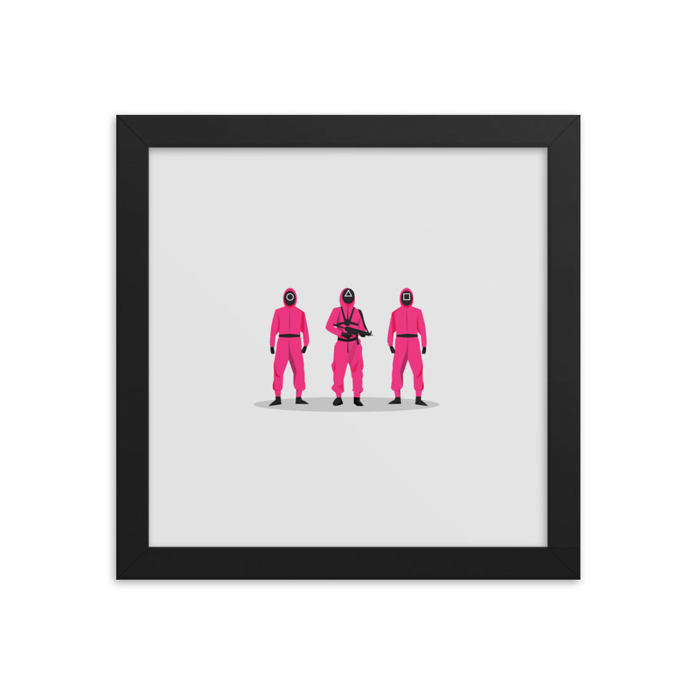 Squid Game Illustration 1 - Framed poster 10x10"