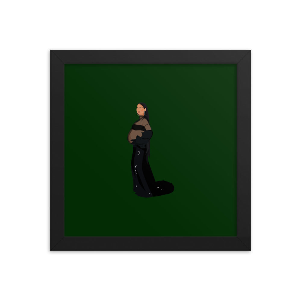 Rihanna and Baby Bump Illustration 6 - Framed poster 10x10"