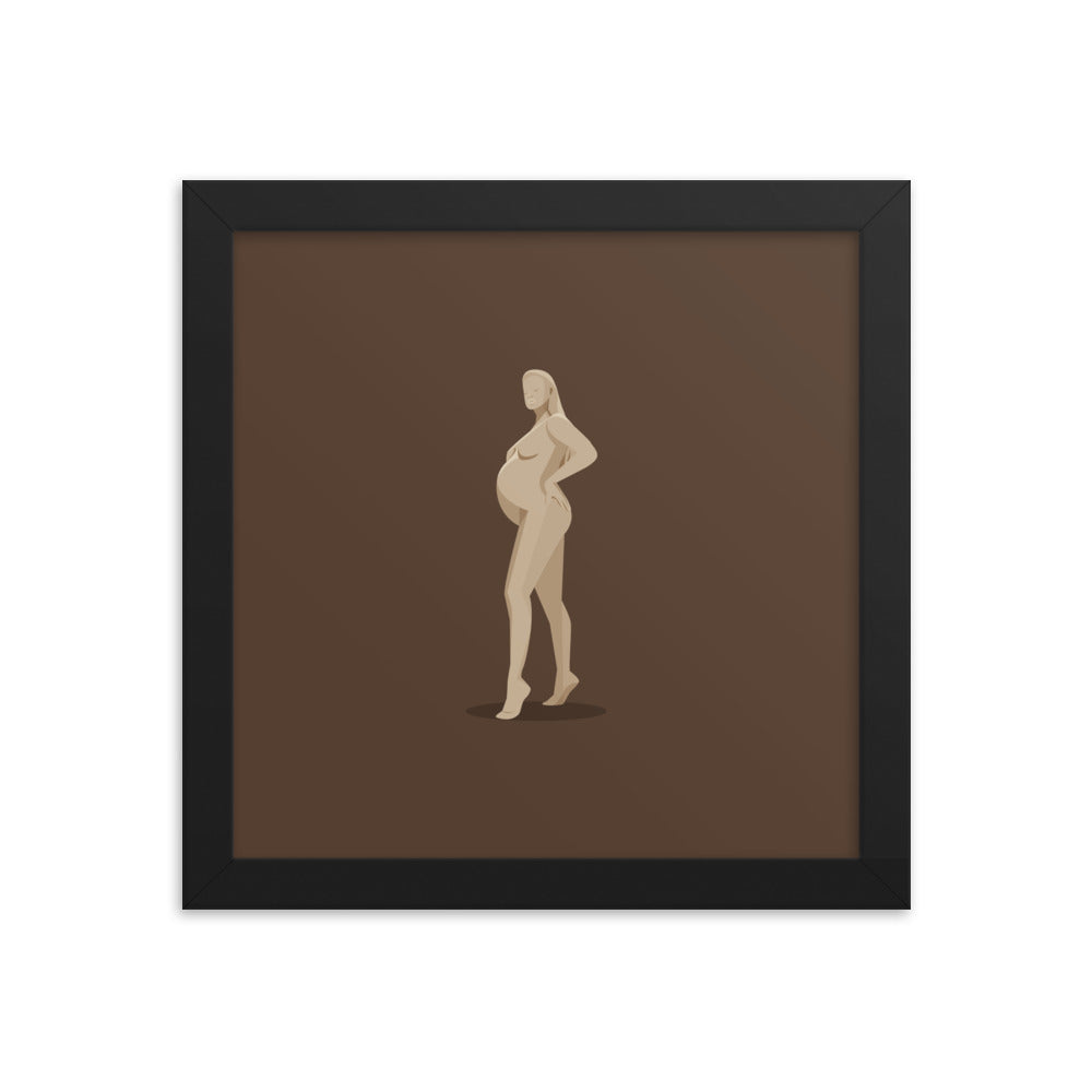 Rihanna and Baby Bump Illustration 7 - Framed poster 10x10"