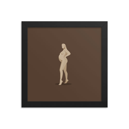 Rihanna and Baby Bump Illustration 7 - Framed poster 10x10"
