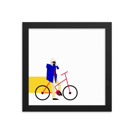Bill Cunningham Illustration - Framed poster 10x10"