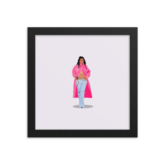 Rihanna and Baby Bump Illustration 1 - Framed poster 10x10"