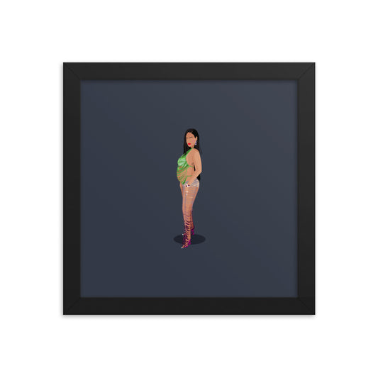 Rihanna and Baby Bump Illustration 2 - Framed poster 10x10"