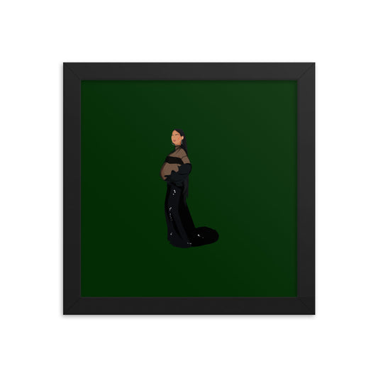 Rihanna and Baby Bump Illustration 6 - Framed poster 10x10"